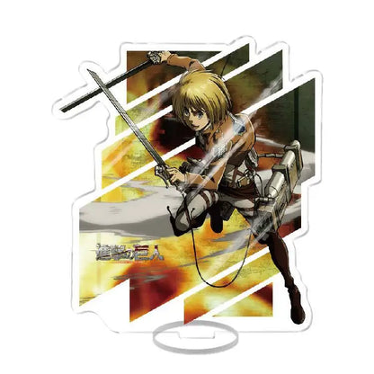 Attack On Titan Armin Arlert Eren Yeager Mikasa Anime Acrylic Figure Display Stand Model Plate Keychain Friends Girl Gift School