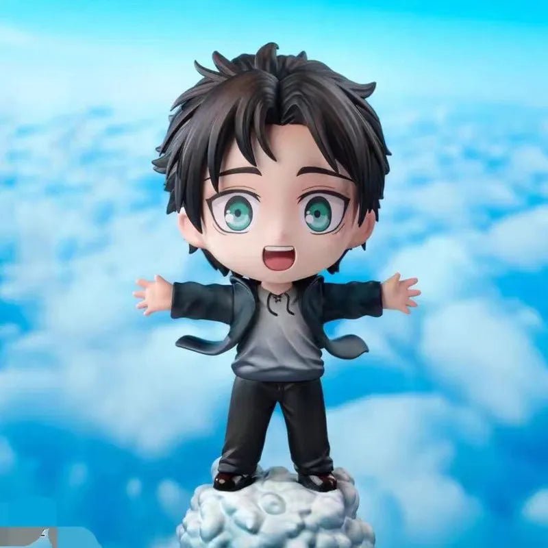 Attack On Titan Eren Chibi Figure Collectible Anime Figurine Desktop Computer Case Decor Ornament For Adult Anime Collectors