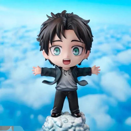 Attack On Titan Eren Chibi Figure Collectible Anime Figurine Desktop Computer Case Decor Ornament For Adult Anime Collectors