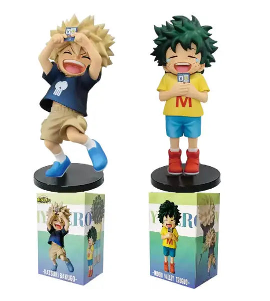 In Stock Gift My Hero Academia Childhood Izuku Midoriya / Childhood Katsuki Bakugo Figure Model Decoration Doll