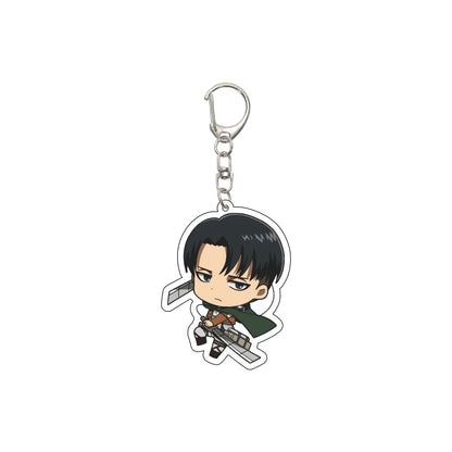 55MM Keychain Anime Attack on Titan Eren Jaeger Mikasa Ackerman Levi Ackerman Hanji Zoe Erwin Smith Acrylic Key Chain Cute Gifts