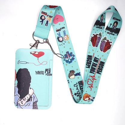 100 Styles Anatomy Credential Holder Keychains Neck Lanyard Pass Card Anime Credit Card Holder Keychain Straps Wholesale