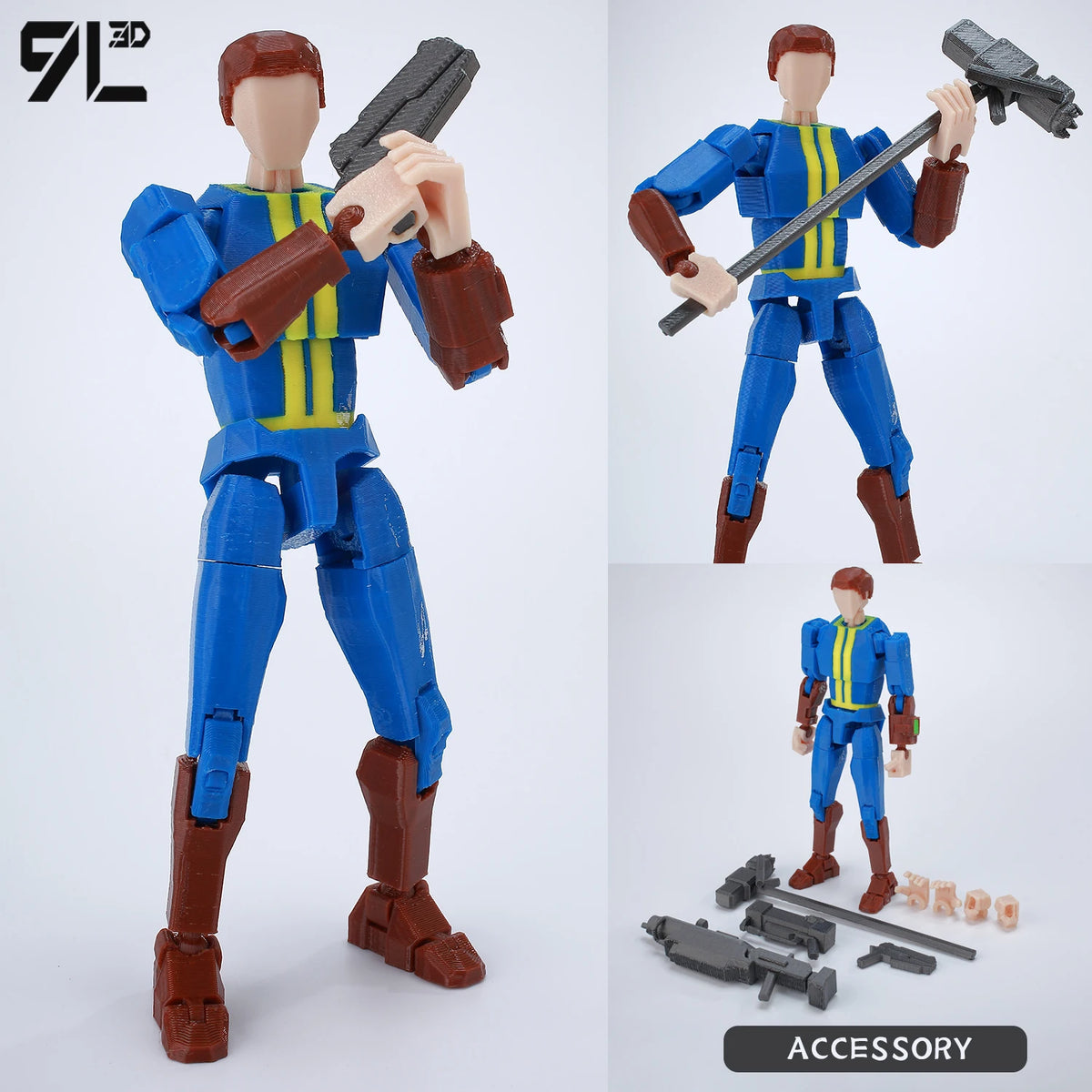 9L 3D Printed Anime Mecha Series-Sonic Shadow Shade Dummy 13 Titan 13 Articulated Mannequin Collectible Terminologia Toys