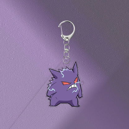 Anime Gengar Acrylic Keychain Pocket Monster Cartoon Kawaii Figure Creative Backpack Charm Pendant Toy Students Accessories Gift