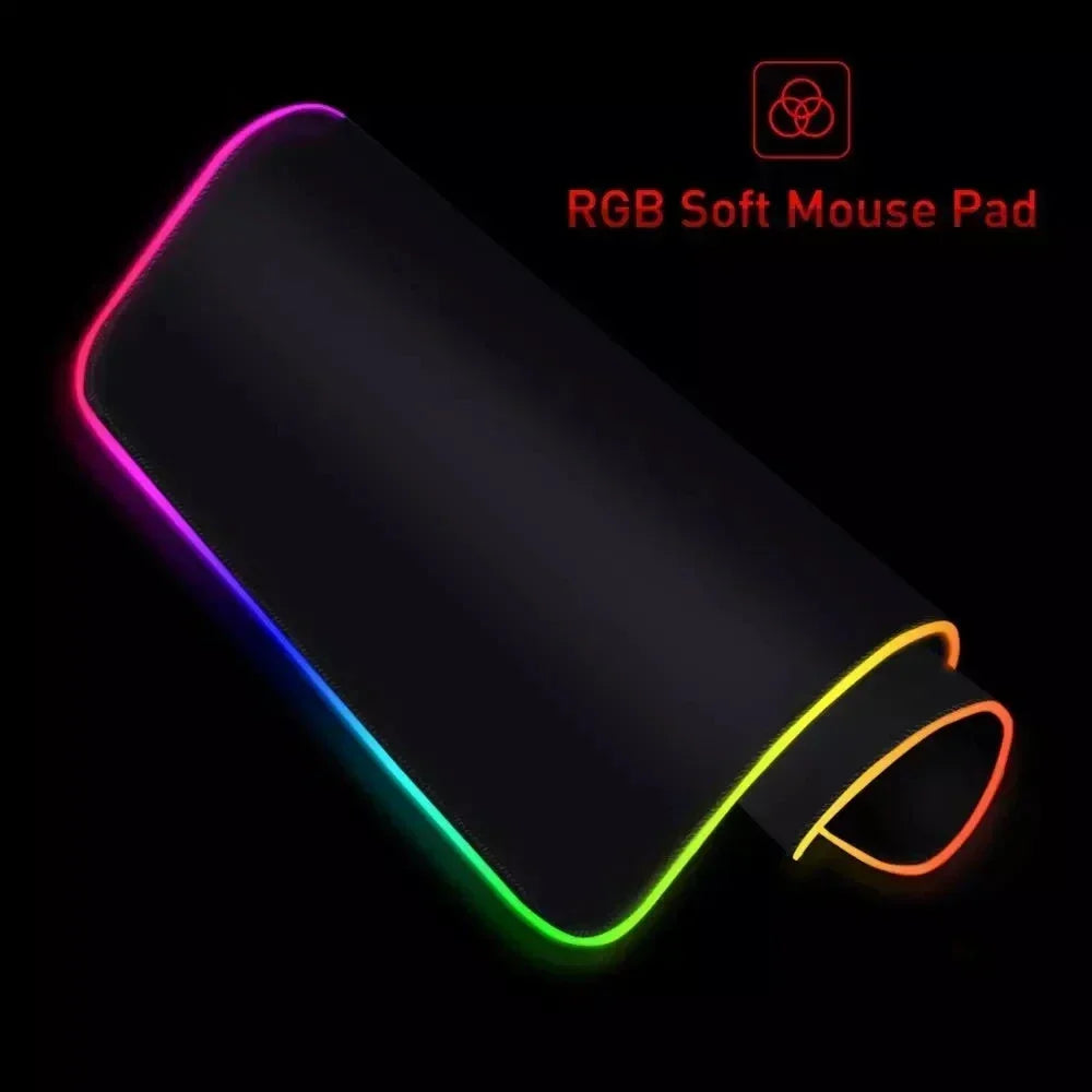 Large RGB LED Mousepad Attack on Titan Mouse Pads Anime Cool Gaming Tapis De Souris Carpet Laptop XXL Gabinete Gamer Accessories
