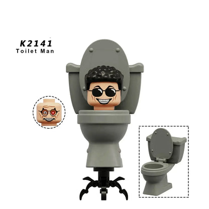 New KDL DJ Upgrade War-Damaged Skibidi Toilet Man Figures Anime Block Toys TvMan Titan Bricks Model Toy For Kid Birthday Gift