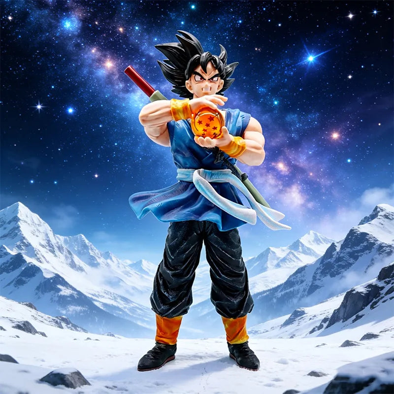 Dragon Ball Z Super Saiyan Goku Rage Statue Holding Dragon Ball Anime Figure Desktop Decor