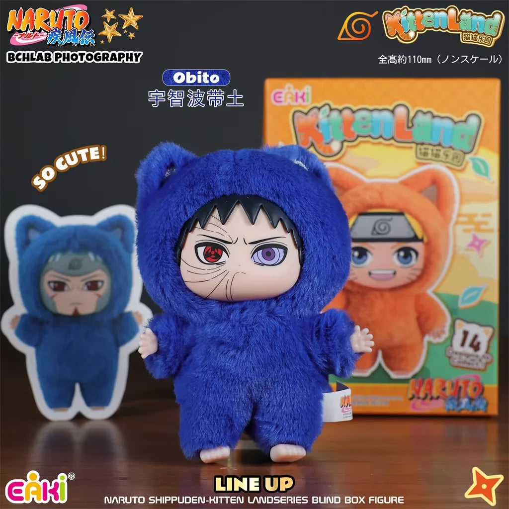 In Stock Genuine EAKI Naruto Shippuden KittenLand Vinyl Series Third Blind Box Plush Figurine Model Toys Collection Present