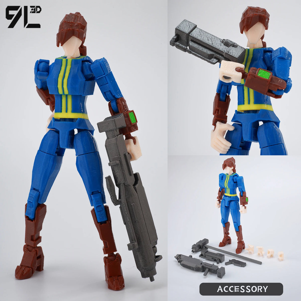 9L 3D Printed Anime Mecha Series-Sonic Shadow Shade Dummy 13 Titan 13 Articulated Mannequin Collectible Terminologia Toys
