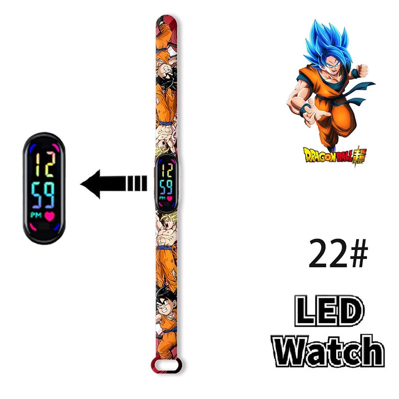 Bandai Dragon Ball Z 2 Fashion Cartoon Action Printing Anime LED Type Watches Kids Watch Birthday Gifts Toys