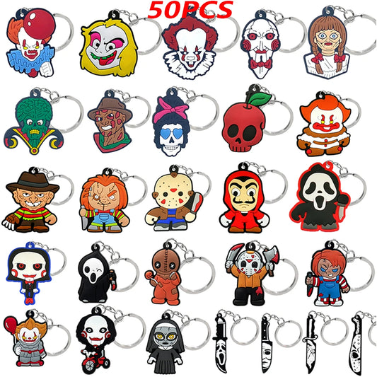 50PCS Keychains Terror Movie Character Keyring