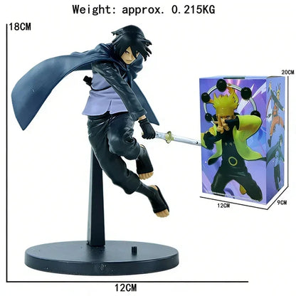 Bandai Naruto Shippuden anime Figures Uchiha Sasuke Hatake Kakashi Combat Form Collectible figure decorative Model Anime Toys