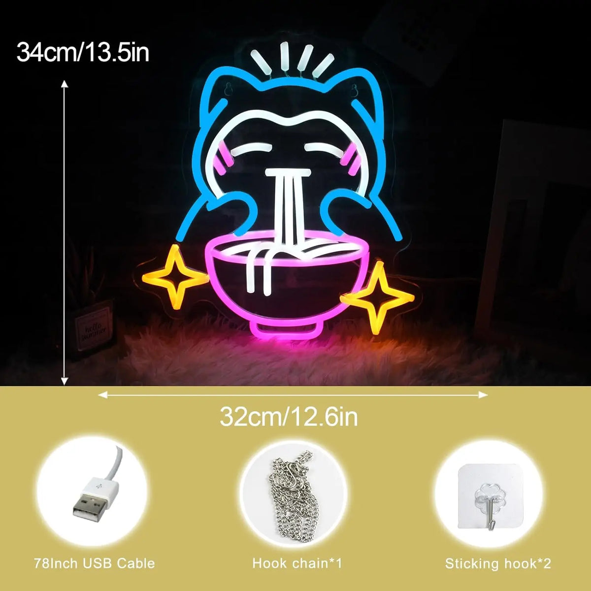 Pokemon Ramen LED Neon Light