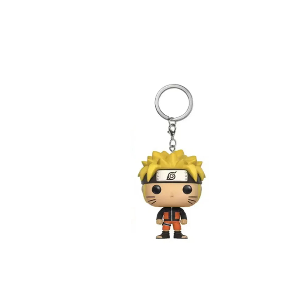 Keychain  Shippuden Uzumaki Kakashi Sasuke Kurama Kawaki Glow Vinyl Figure Key Ring Anime Bag Pendant Gift Toys