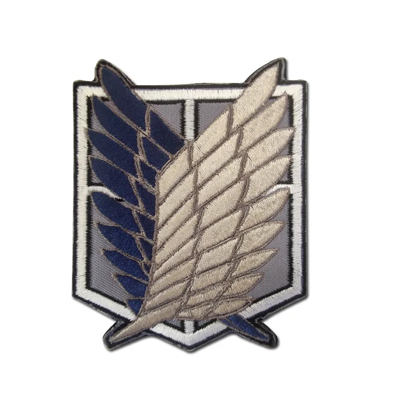 Attack on Titan Wings of Freedom Cosplay Patch Embroidery  Badge for Clothing, Armband, Hook & Loop Apparel Patches, 1PC