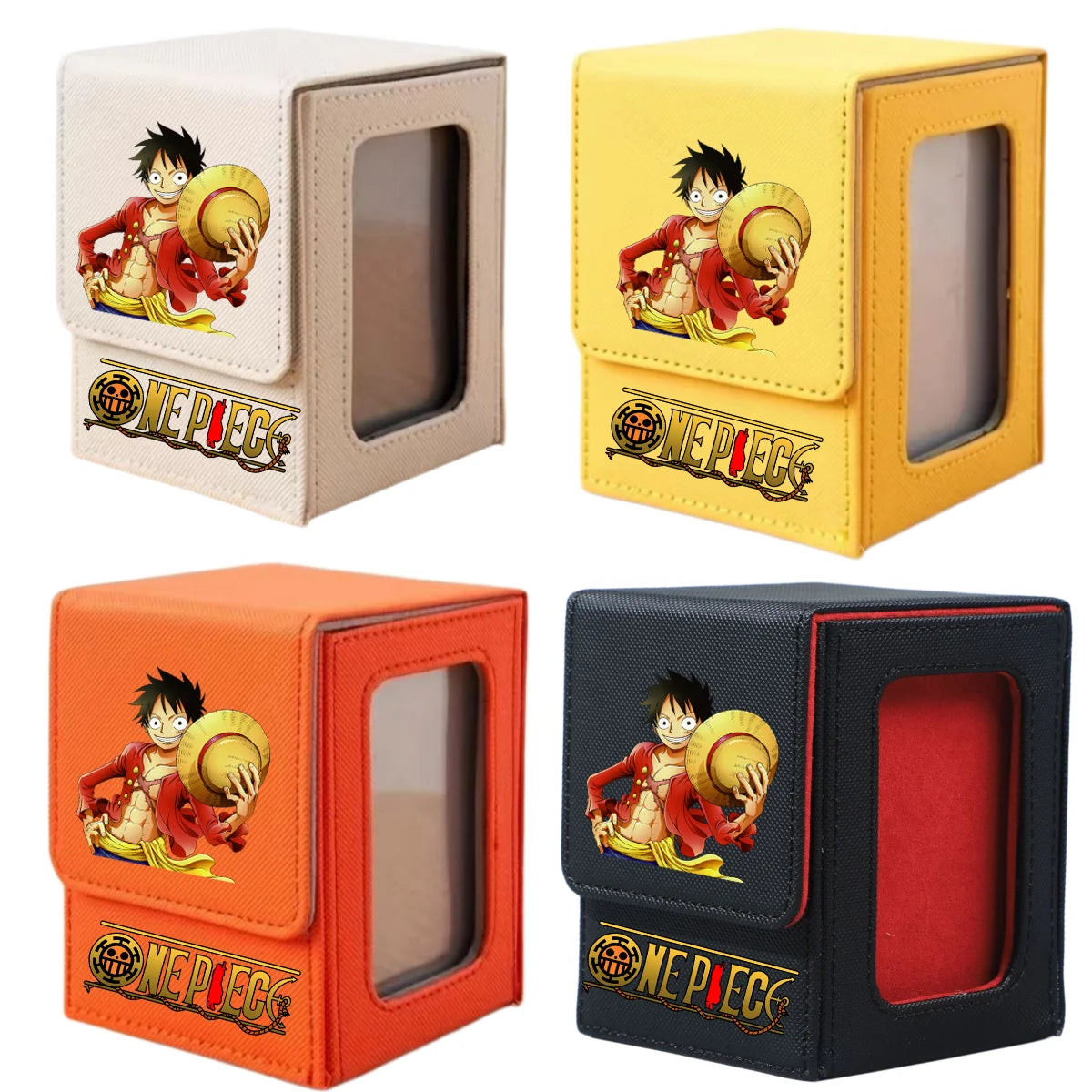 ONE PIECE Luffy Zoro Trading Card Deck Box with Window Cartoon Magnetic Closure Game Card Deck Holder Jewelry Organiser Case