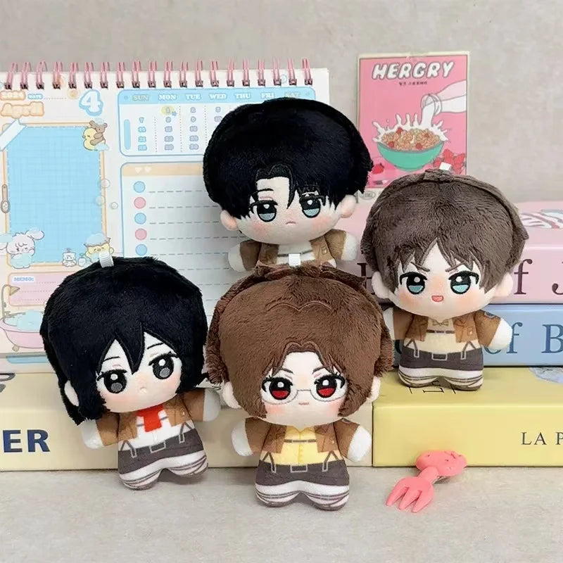 10CM Cute Cartoon Game Anime Attack on Titan Plush Toys Soft Anime Figure Character Peripheral Merchand Keychain Lover Kid Gifts