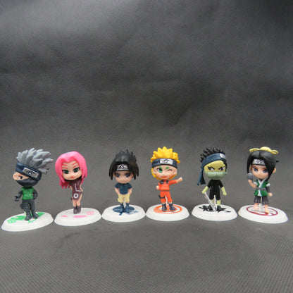 6 Pcs/Lot NARUTO Sasuke Gaara Uchiha Madara Figure 7-8cm 2 Style Personality Base Mini Figurines