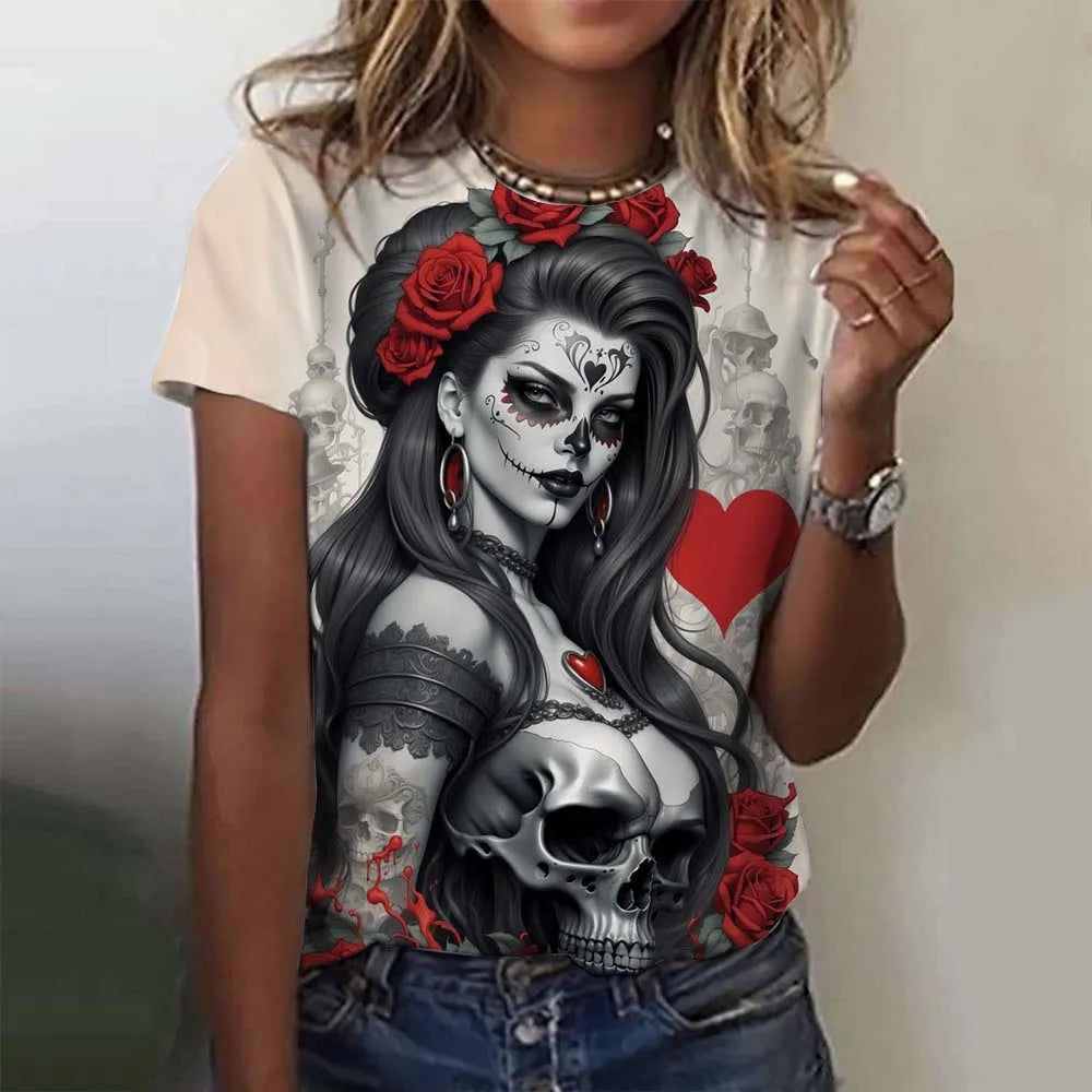 Day Of The Dead Skull Oversized T-Shirt