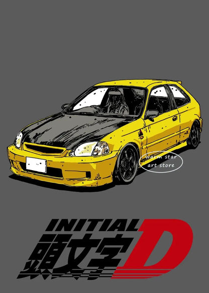 Initial D Takumi Canvas Poster