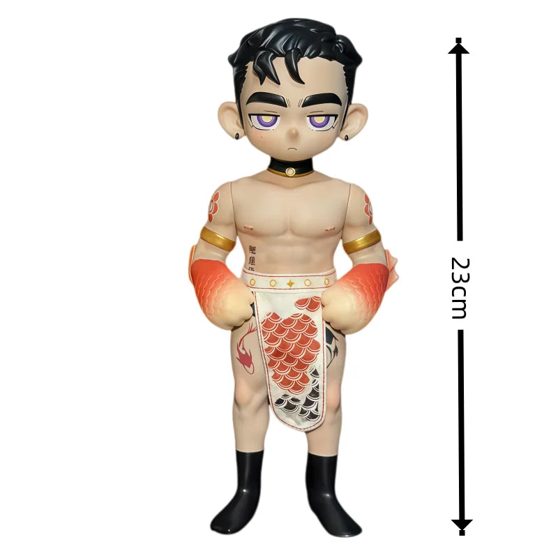 Toos Deer Head Boy Figure Muscle Guy Handsome Boy with Tattoo Warrior Doll Running Park Collection Ornament Accompany Gift