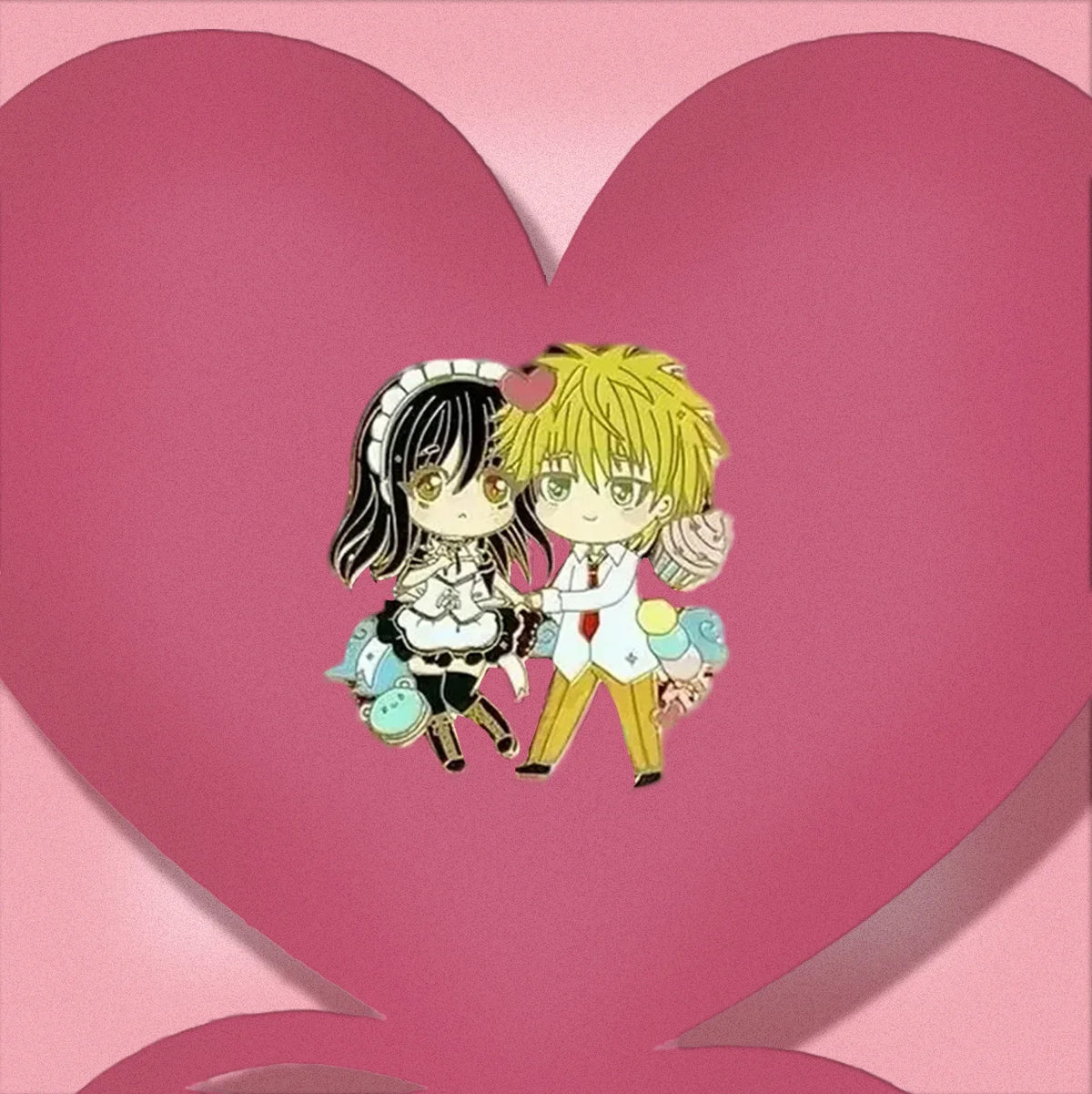 Anime couple  enamel pin