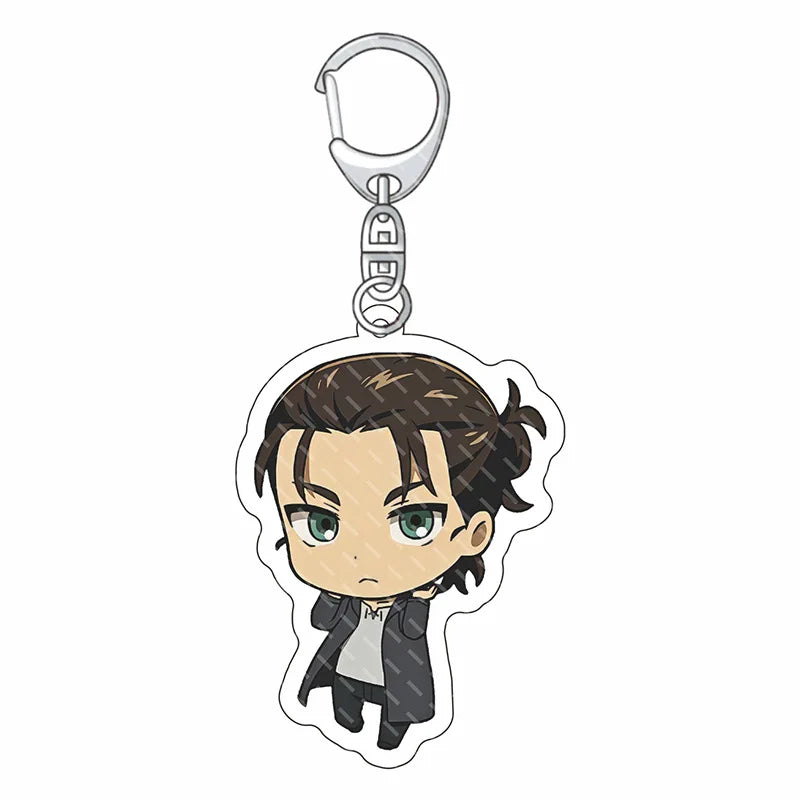 55MM Anime Attack on Titan‌ Acrylic Keychain Eren Jaeger Mikasa Ackerman Armin Arlert Connie Springer Figure Pendant Gifts