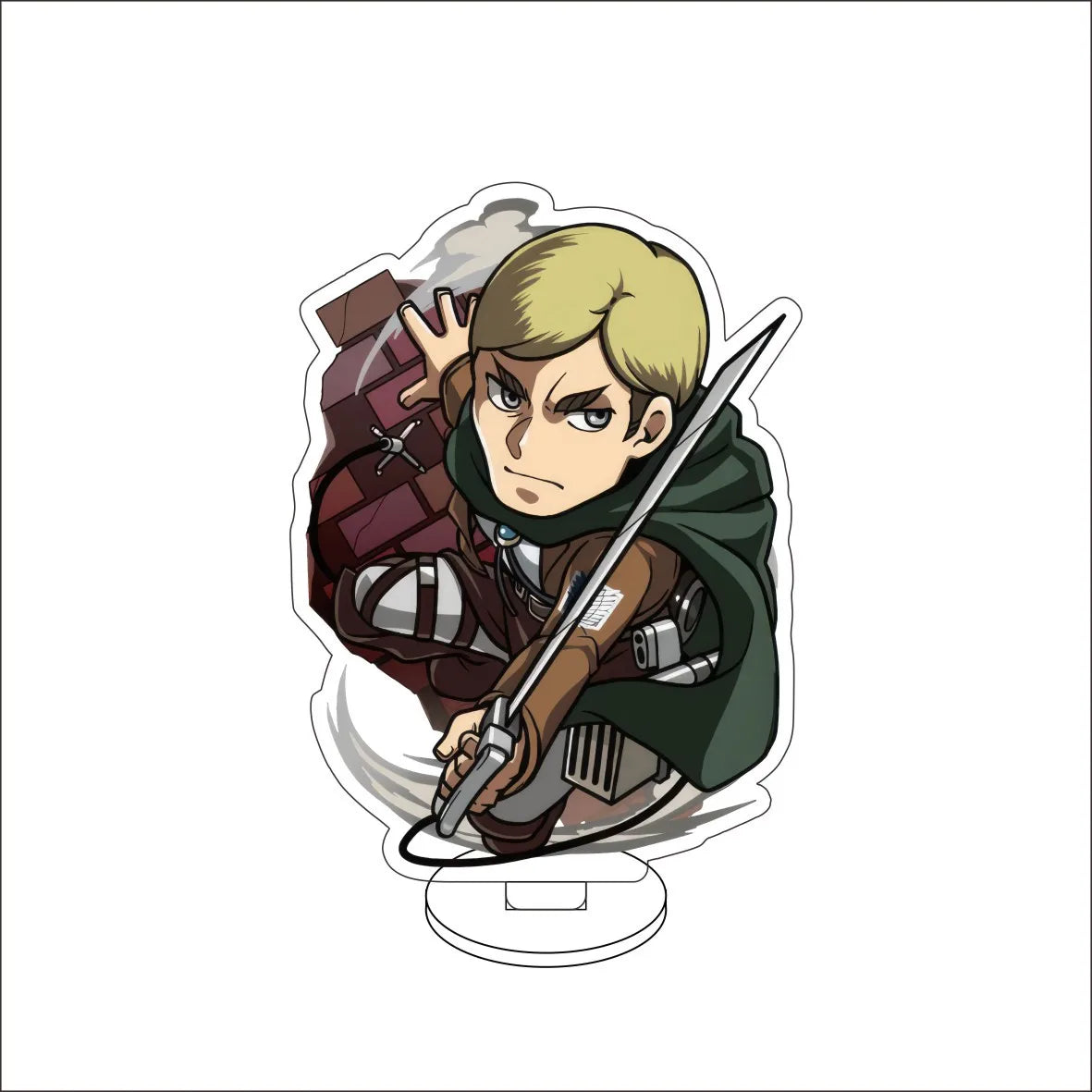 10CM Anime ‌Attack on Titan Cos Eren Jaeger Mikasa Ackerman Levi Ackerman Hanji Zoe Figure Acrylic Stand Cute Ornaments Gifts