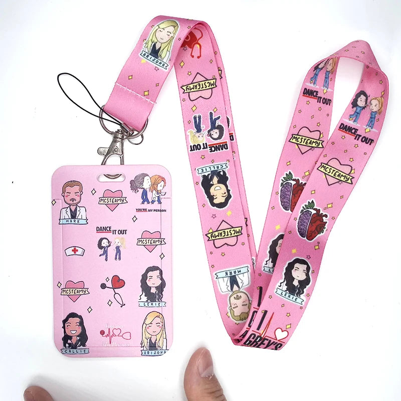 100 Styles Anatomy Credential Holder Keychains Neck Lanyard Pass Card Anime Credit Card Holder Keychain Straps Wholesale