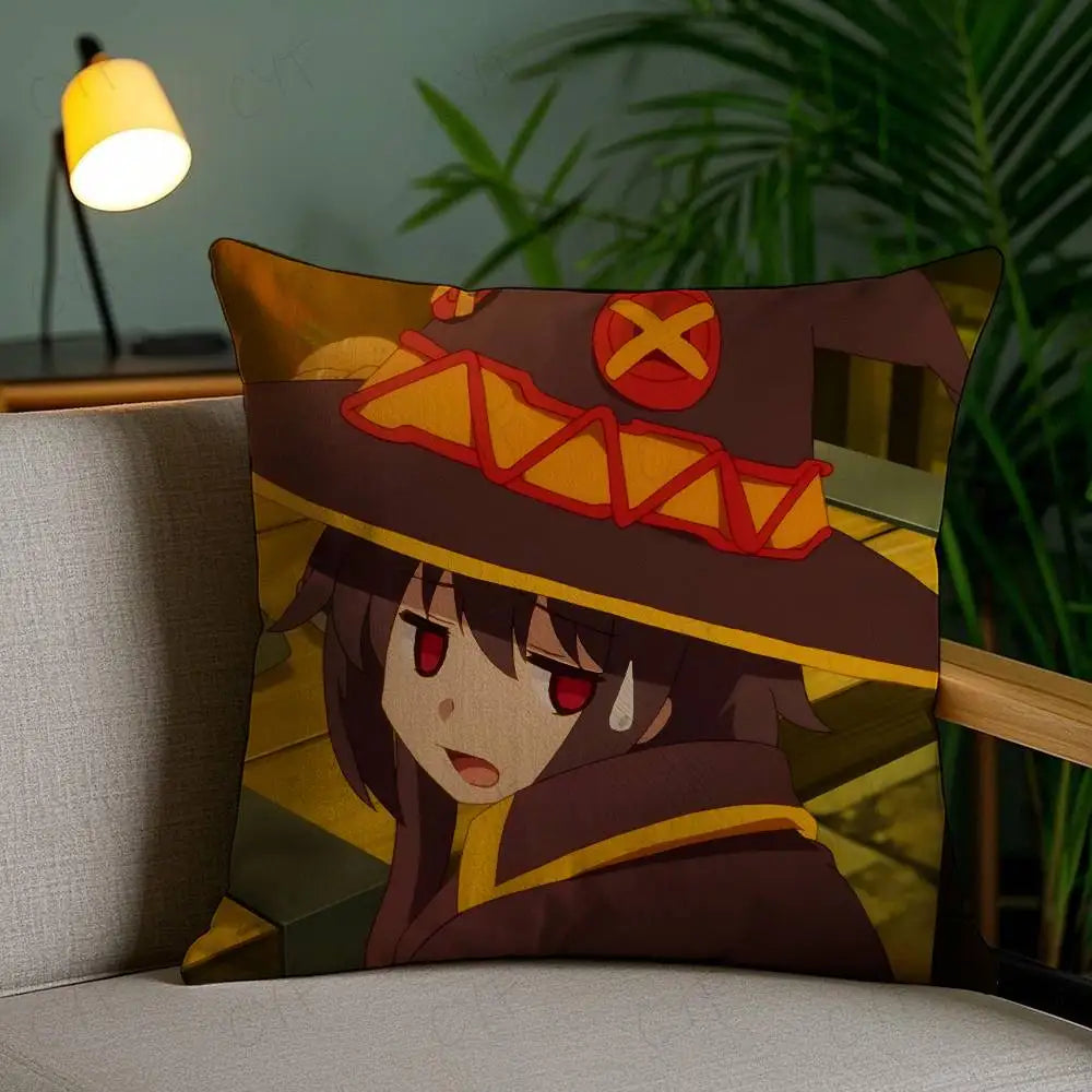 Anime k-KonoSuba M-Megumin Pillow Case Custom Printed Brushed Fleece