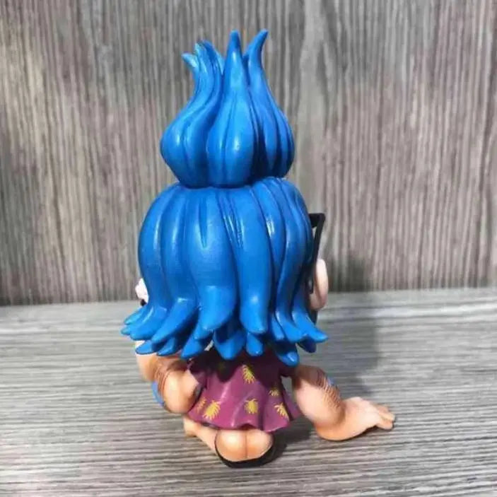 Anime One Piece Q Version Franky Figure Prone Pose With Coke Bottle Funny Face PVC Action Figure Desktop Collection Model Toy