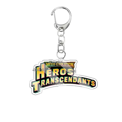 Anime French Version Mega Evolution TCG Logo Pocket Monsters 5cm Acrylic Keychain Creative Small Card Bag Pendant Decoration Toy