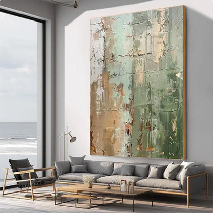 Large Picture Abstract Oil Painting on Canvas - Handmade Art Knife Drawing Wall Images for Home Living Room Decor Mural Artwork