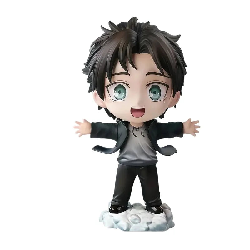 Attack On Titan Eren Chibi Figure Collectible Anime Figurine Desktop Computer Case Decor Ornament For Adult Anime Collectors