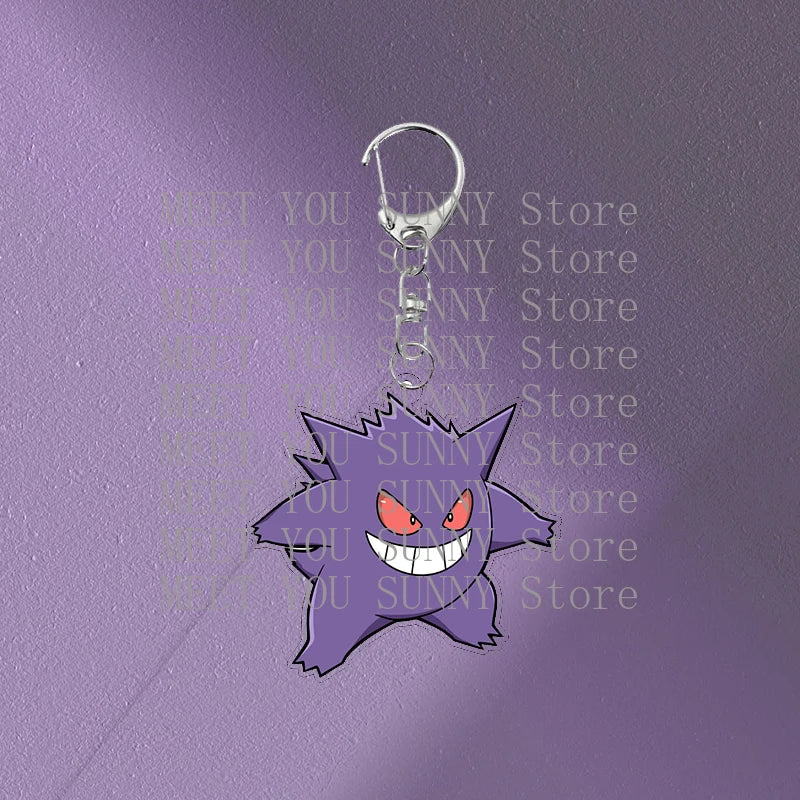Anime Gengar Acrylic Keychain Pocket Monster Cartoon Kawaii Figure Creative Backpack Charm Pendant Toy Students Accessories Gift