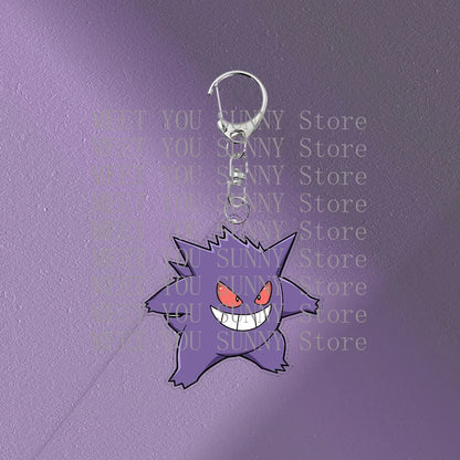 Anime Gengar Acrylic Keychain Pocket Monster Cartoon Kawaii Figure Creative Backpack Charm Pendant Toy Students Accessories Gift
