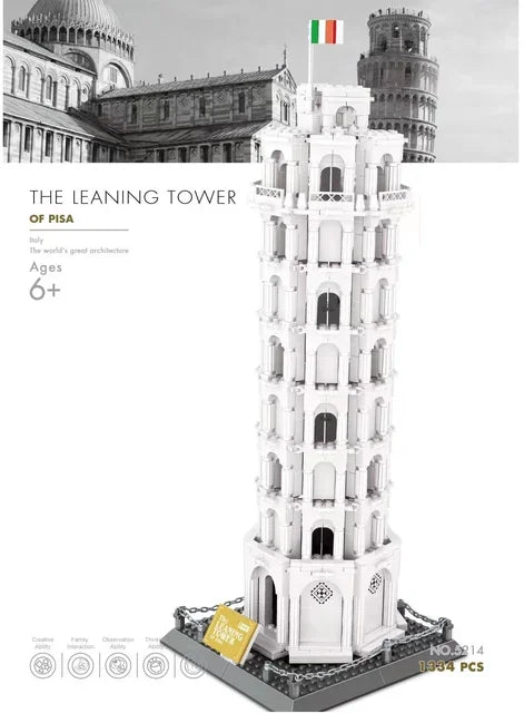 MOC World Famous Architecture Edifice Opera House Building Blocks Villa Savoye Bridge Tower Toy Children Birthday Christmas Gift