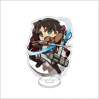 10CM Anime Attack on Titan Eren Jaeger Hange Zoë Mikasa Ackerman Armin Arlert Cos Acrylic Figure Stand Cute Gifts Ornaments