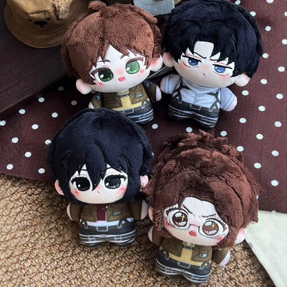 Anime Attack on Titan Fan-Made 10cm Plush Dolls & Keychains - Levi, Hange, Eren, Mikasa - Anime Stuffed Figure Pendant Gift