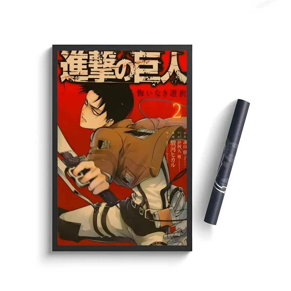 Anime Attack on Titan Poster Stickers Painting Self-Adhesive Wall Decals for Room Home HD Decor Gift
