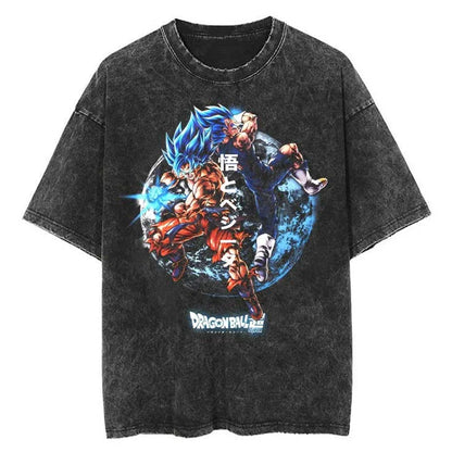 Hip Hop Streetwear Japan Anime Dragon Ball Print Oversized T-Shirt
