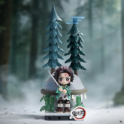POP MART DEMON SLAYER Unwavering Resolve Arc Series Block Flgures Genuine Blind Box Doll Mystery Box Original Toys Gift