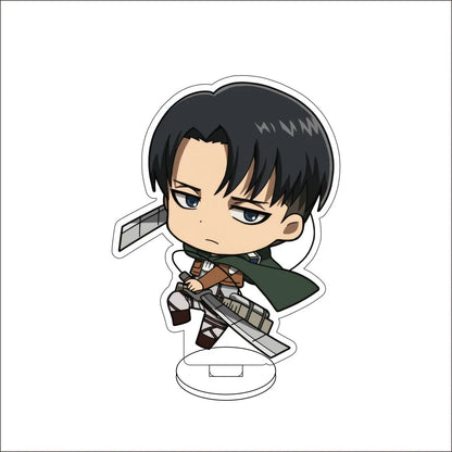 10CM Anime ‌Attack on Titan Cos Eren Jaeger Mikasa Ackerman Levi Ackerman Hanji Zoe Figure Acrylic Stand Cute Ornaments Gifts