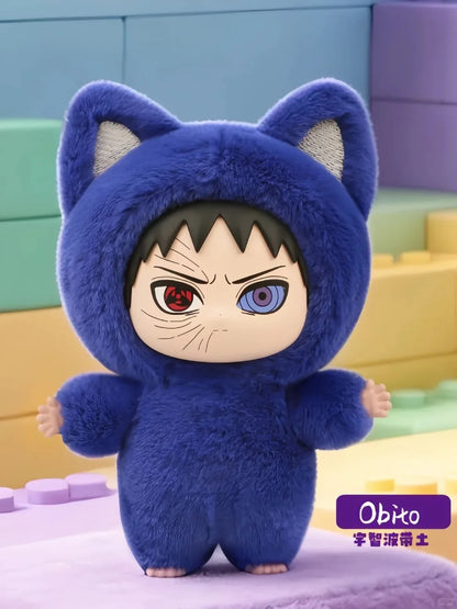 EAKI Naruto Kitten Land Series V3 Plush Blind Box Itachi Sasuke Obito Cute Peripheral Doll Soft Figure Toy Surprise Pendant Gift