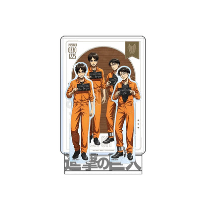 Attack on Titan Eren Levi 15cm Acrylic Stand Keychain Prison Uniform Group Tabletop Ornament Desk Room Decor Itabag Figure Gift