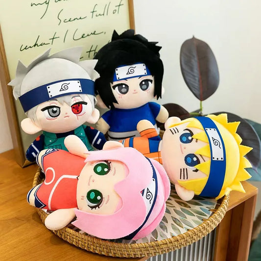 2026 Naruto Anime Plush Toys Cute Sasuke Sakura Plushie Kawaii Kakashi Soft Stuff  Room Decor For Fans Birthday Gift