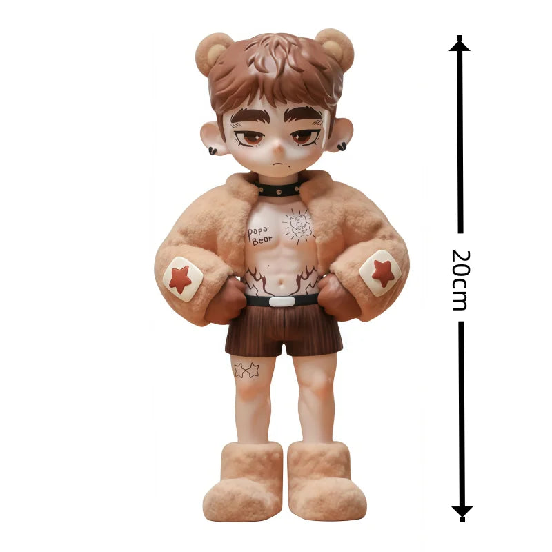 Toos Deer Head Boy Figure Muscle Guy Handsome Boy with Tattoo Warrior Doll Running Park Collection Ornament Accompany Gift