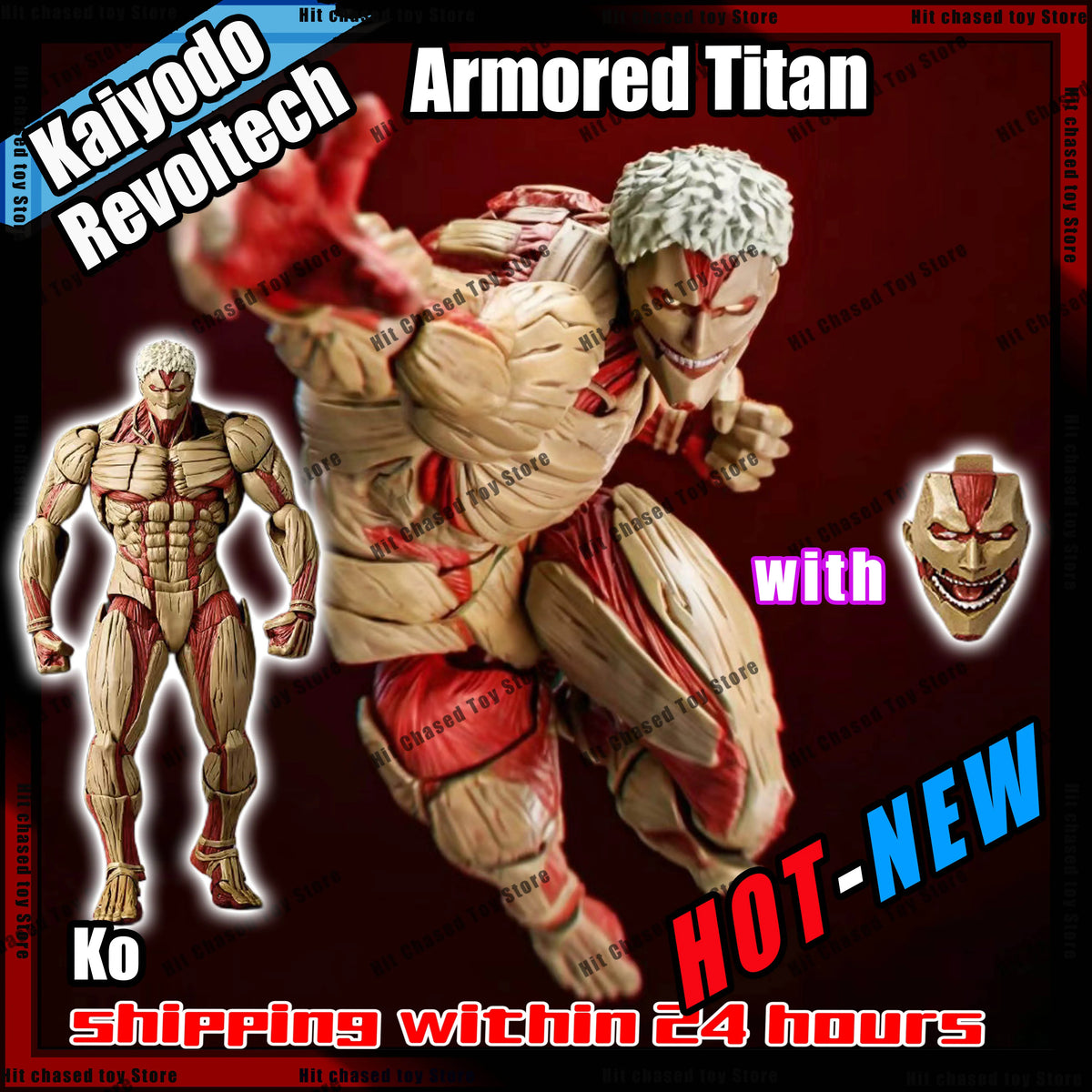 Hot Kaiyodo Attack on Titan Armored Titan Revoltech Yamaguchi Anime Action Figures Figurine Ko Joint Movable Model Toys Gifts