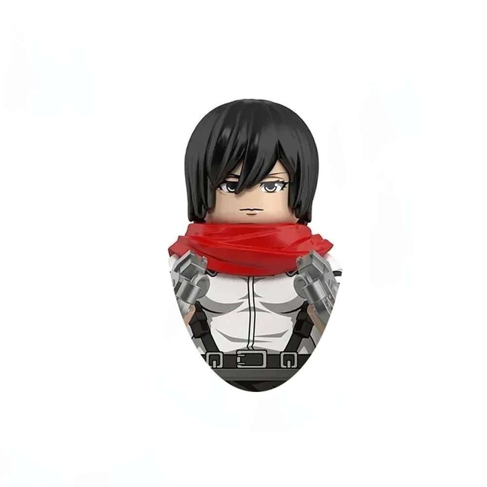 New Attack on Titan Minifigure Keychain Shingeki No Kyojin Eren Levi Mikasa Anime Action Figures Toys for Kids Gift