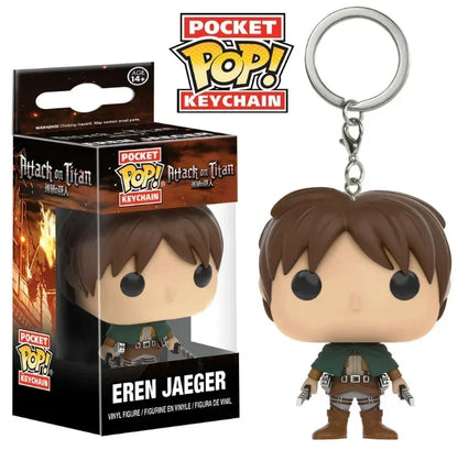 Funko Keychains Attack on Titan Levi Eren Jaeger Annie Leonhart Hatsune.Miku Action Figure Keychain Pocket Toys Dolls Keyring